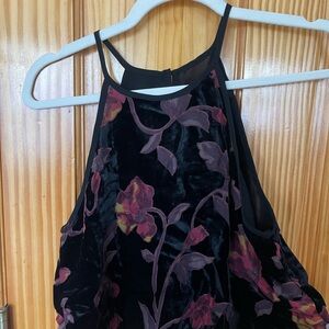Forever 21 Floral Velvet Halter Top
